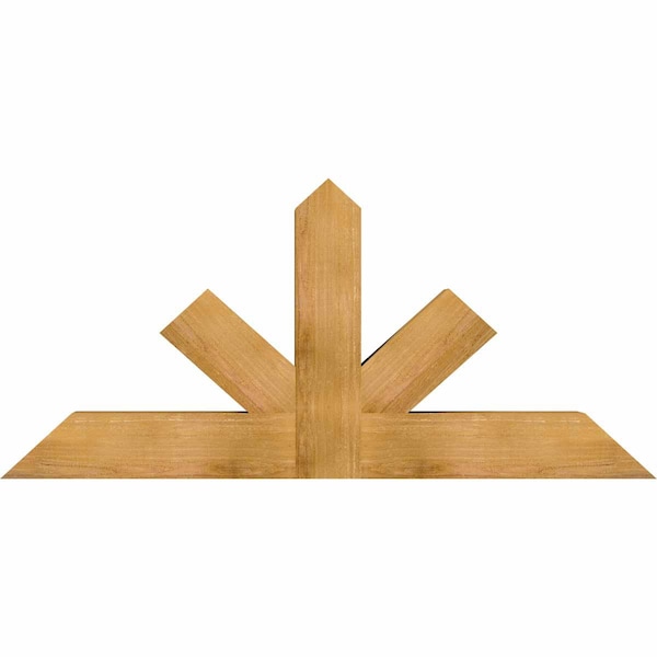 Ekena Millwork Saratoga Rough Sawn Timber Gable Bracket, Western Red Cedar, 60"W x 27"H x 6"D x 6"F, 11/12 Pitch GBW060X27X0606SAR00RWR - main